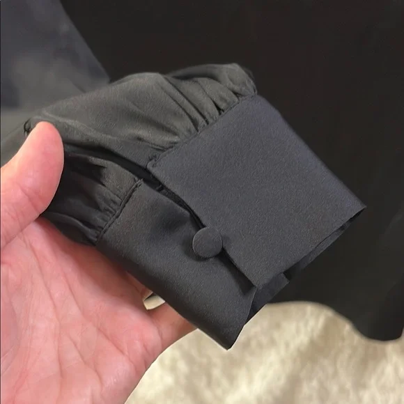 JM Collection Black Silky Blouse - Picture 4 of 7